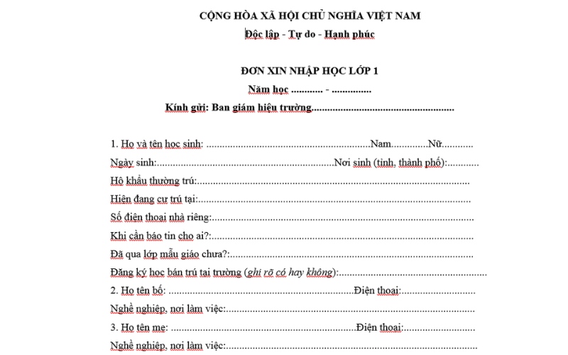 Hồ sơ vào lớp 1 cho bé - Ba mẹ cần biết để chuẩn bị cho con