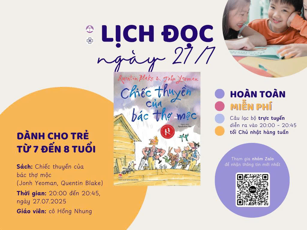 ĐỌC SÁCH CÙNG CON – TUẦN 16:  “Chiếc thuyền của Bác Thợ mộc” – Hành trình của ước mơ và niềm tin